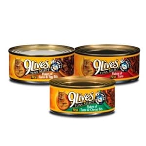 9 Lives Tuna Select Canned Cat Food Case Cheese