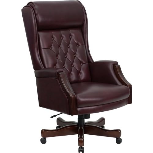 Flash Furniture KC-C696TG-GG High Back Traditional Tufted Burgundy Leather Executive Office Chair