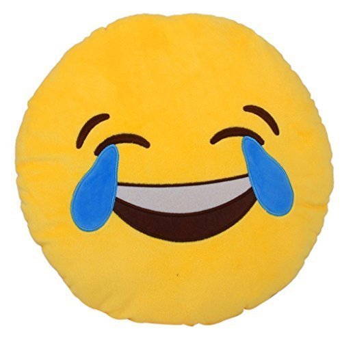 1 x round oi emoji smiley emoticon cushion pillow stuff…