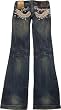 RED PEPPER 7026 Size 25 Women's Flare Jeans Embroidery Embroidered Distressed