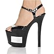 Highest Heel Women's HONEY-600, 7" Platform With Chrome Plated Vivid Badge Plate