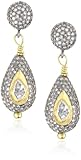 Jordan Alexander Pave Diamond Tear Drop with Mine-Cut Diamond Earrings