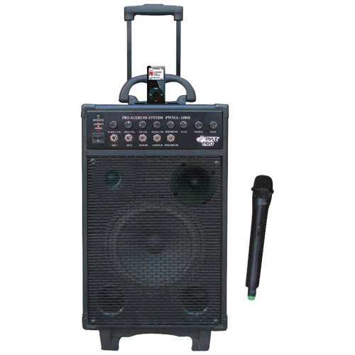 PYLE PRO PWMA1080I VHF WIRELESS PORTABLE PA SYSTEM/ECHO WITH IPOD? DOCK (800 WATT) PYLE PRO PWMA108