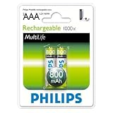 Philips AAA R03NM NIMH Rechargeable Batteries * 2 Batteries per Pack * - 800 mAh Multilife Rechargeable 1000x