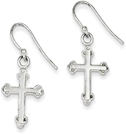 Cross Earrings in Sterling Silver - Shepherd Hook - Inviting - Unisex Adult