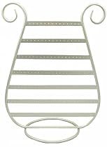 EARRING DISPLAY / HOLDER (SILVER METAL) - HARP SHAPE ~ HOLDS OVER 125 PAIRS (j)