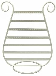 EARRING DISPLAY / HOLDER (SILVER METAL) - HARP SHAPE ~ HOLDS OVER 125 PAIRS (j)