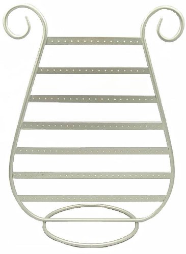 EARRING DISPLAY / HOLDER (SILVER METAL) - HARP SHAPE ~ HOLDS OVER 125 PAIRS OF EARRINGS!