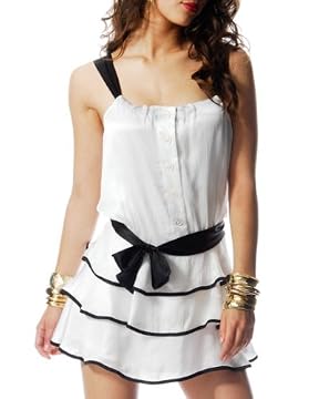 Silk Tiered Ruffle Mini Dress from bebe.com