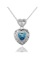 Jewelry: Necklaces Price Top Selling Nickel Free Antiallergic Heart Shape Big Blue Stone Fashion Pendant Shipping - CandyVillage