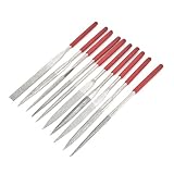 uxcell　ヤスリ　ニードルファイルセット　木工　フラット　トライアングル　研削工具　5mm x 180mm　10本入り
