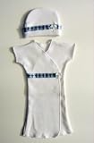 White NICU Gown Set with Cross Trim and Bow (Four preemie and newborn sizes!)