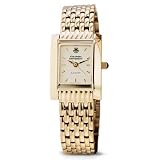 Columbia University Women's Swiss Watch - Gold Quad with Bracelet by M.LaHart