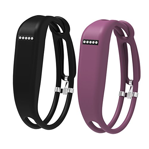 Vetoo Replacement Bands for Fitbit Flex,Hollowed Silicone Bracelet Wristband Accessory,Pack of 2,black+purple