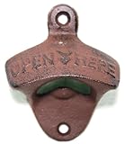 1 X Open Here Rustic Cast Iron Wall Mount Bottle Opener Vintage Looking Beer Opener