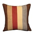 Soft Suede Striped Pieced Toss Pillow - Multi (18")