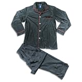 Famous Brand - Mens Big Long Sleeve Pajamas, Off Black