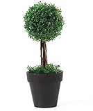 【DOLCELE】ドルセレ 人工観葉植物 インテリア フェイク グリーン 光触媒 造花 トピアリー ボール (グリーンF×鉢ブラック)