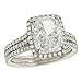 Jewelry : 3 Row Pave Diamond Engagement Ring .75cttw (CZ ctr)