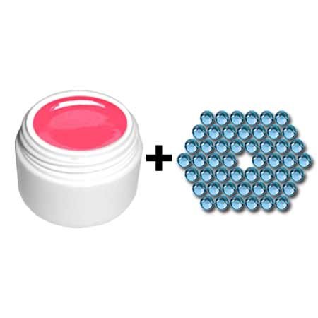 5ml UV Farbgel Rot-Violett + 100 Strasssteine Wasserblau im Set Preisvergleich