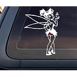 Tinkerbell Kiss My Ass w/ RED Lip Car Decal / Sticker