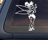 Tinkerbell Kiss My Ass w/ RED Lip Car Decal / Sticker