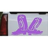 8in X 5.3in Purple -- Cowboy Boots Western Car Window Wall Laptop Decal Sticker by Rad Dezigns