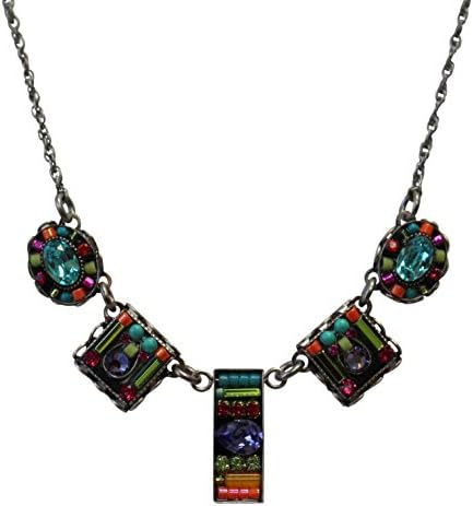 Firefly Viva Small Multi Color Swarovski Crystal Hand Crafted Necklace 87118