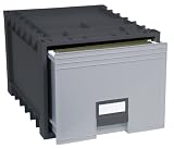 Storex Archive Storage Box for Letter Size Hanging Files - 18-Inch Depth - Black Grey (61179U01C)