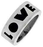 5/16 (8 mm) Sterling Silver Hand Made LOVE Ring