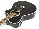 Lindo Black infinity Acoustic Electro Acoustic Guitar Built In Electronic Tuner Lcd Canvas Carry Bag