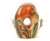 100% Handcraft Murano Glass Art Colorful Swirls Vase