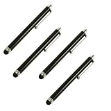 Fosmon Black Capacitive Stylus Touch Screen Pen (4 Pack) - Works with Samsung Galaxy S3, the New iPad 3, iPhone 4/4S, Motorola XOOM, Samsung Galaxy Tab 2 & Most Smartphones or Tablets