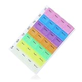 Pixnor 7 Day Tablet Pill Boxes Holder Weekly Medicine Storage Organizer Container Case