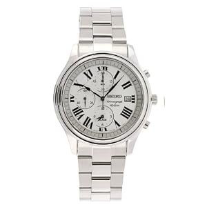 Seiko Men's SE-SNAC77P1 Alarm Chronograph Silver Dial Watch