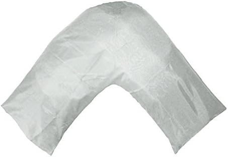 New Silky Soft Satin V Shaped / Tri / Boomerang Standard Pillow Case Cushion Cover Multiple Colors (silver)