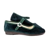 Produkt-Bild: Samt-Ballerina CHINA FLAT dunkelgr&uuml;n