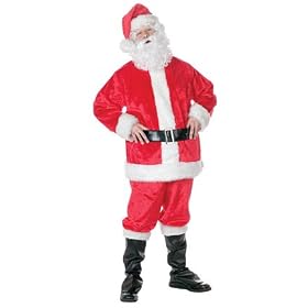 Adult Deluxe Santa Claus Suit with Beard and Wig Costume Christmas Holiday Outfit thumbnail