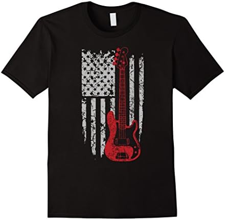 Men's Guitar US Flag Shirt, a guitarist shirt 3XL Black