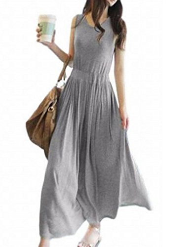 (レディス＆シープ)ladies and sheep マキシ ワンピース ノースリーブ フレアワンピ Aライン とろみ