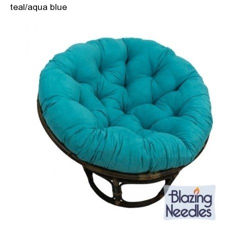 Microsuede Papasan Cushion / Floor Pillow / Pet Bed, 48 Inch Teal Aqua Blue, Compare to Bean Bag Chairs, Gaming Chairs
