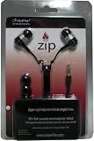 Professional Cable Zipper Style Earbuds - Stealth Black Color