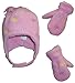 N'Ice Caps Girls Sherpa Lined Micro Fleece Set with Flowers Embroidery
