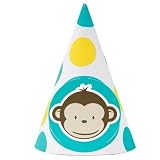 Mod Monkey Cone Hats (8) Party Supplies