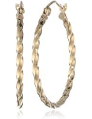 10k Yellow Gold 1.8mm Twisted Hoop Earrings