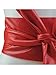 Women PU Leather Soft Self Tie Bowknot Band Wrap Around Sash Obi Belt Red