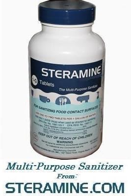 Steramine Quaternary Sanitizing Tablets - 150 Sanitizer Tablets per bottle by Edwards Councilor