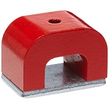 Red Cast Alnico 5 Bridge Magnet With Keeper, 1.57" Wide, 1" High, 1" Thick, 0.20" Hole On Top (Pack of 1)
