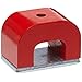 Red Cast Alnico 5 Bridge Magnet With Keeper, 1.57" Wide, 1" High, 1" Thick, 0.20" Hole On Top (Pack of 1)