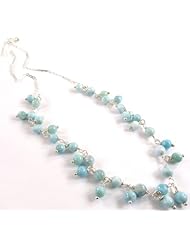 925 Sterling Silver Larimar Necklace, 17 1/2 Inches